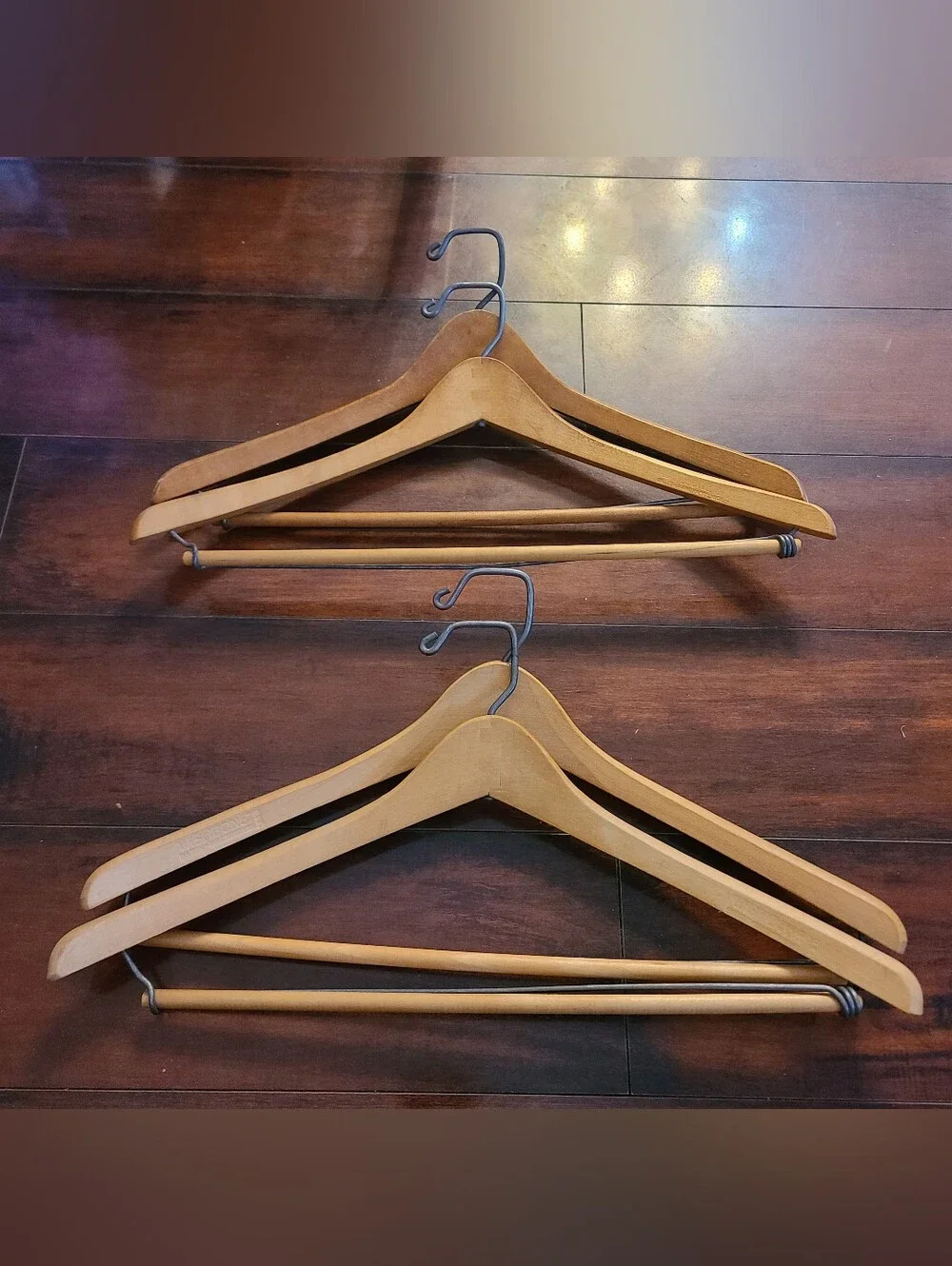 Lot of 4 Vintage Batts WISHBONE Wooden Suit Hangers Grand Rapids